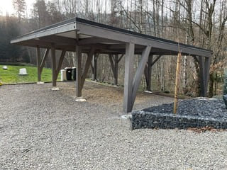 Carport bois adossé maison