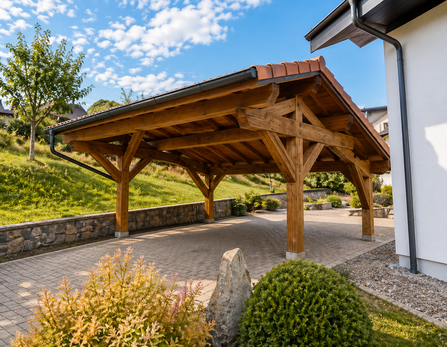 Carport asymétrique 2 pans